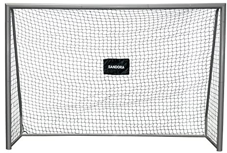 Sandora Fußballtor Derby XXL Ron-Robert Zieler Edition 300x200x120cm grau/schwarz 22150 | EIN Traumtor für Kinder | Jugendliche für Spielspaß ausserhalb des Stadions