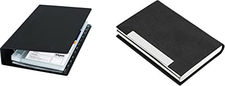 SIGEL VZ300 Visitenkarten-Ringbuch Visitenkarten-Mappe & AYCLIF Visitenkartenetui Professionelles PU-Leder Metall Namenskartenhalter Tasche Visitenkartenhalter mit Magnetverschluss