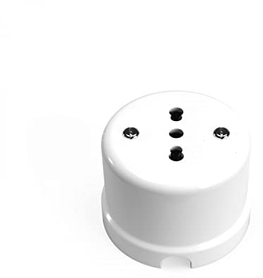 Presa bipasso italiana 10/16A in porcellana da parete - Bianco