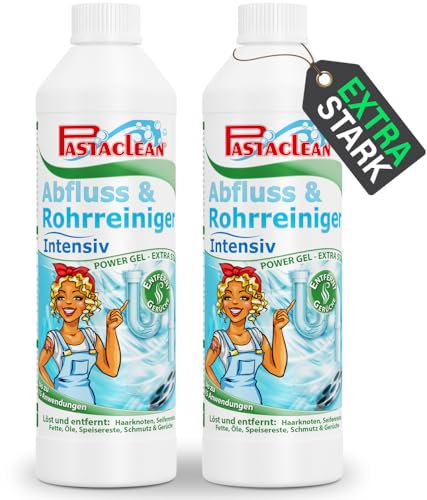 Pastaclean Abflussreiniger Gel EXTRA STARK - 1500 ML - Bis zu 20 Anwendungen je Flasche Intensiv Rohrreiniger, Keine