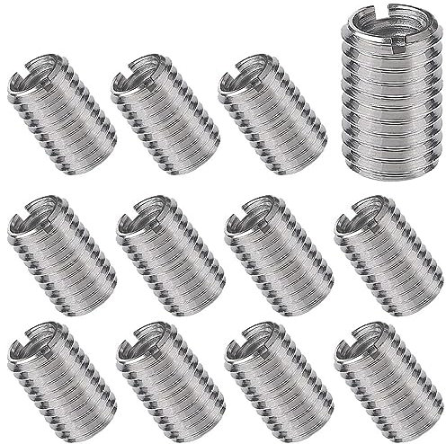 Insertos Roscados,12 Piezas de Rosca M8 a M10, Inserto de Rosca Autorroscante, Inserto de Rosca de Acero Inoxidable,Accesorios de Reparación de Acero Inoxidable