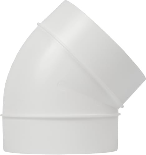 Vent Systems Ø100 mm Rundrohr Verbinder - 45 Bogen Kunststoff Rohrverbinder - Flexibler PVC Rohr Kanal/Lüftungsschlauch Bogenverbinder - Lüftungskanal, Lüftungsrohr, Abluft, Zuluft Rohrbogen