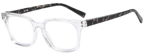 Suertree Lesebrille Blaulichtfilter Brille Stilvolle Leser Augenoptik Anti-Blau Sehhilfe für Frauen Herren Qualität Feder Scharnier Lesehilfe Klar 1.5X BM672