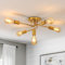 Dorlink Sputnik Ceiling Light, 5 Bulbs Ceiling Lights for Living Room, Gold Light Fittings E27, Semi Flush Industrial Lighting Ceiling, Gold Chandelier Lighting for Kitchen, Dining Room (No Bulbs)