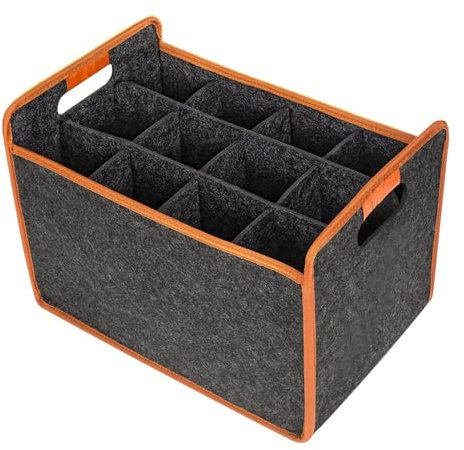 Sac à Bouteilles avec 12 Compartiments - Sac de Transport avec séparateurs pour Bouteilles - en Feutre - Porte-Bouteilles Pratique - pour Bouteilles de vin, Standard, Voir Description, Voir