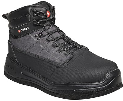 Greys Tail Felt Fishing Boots | Lightweight Durable Fishing Wading Boots with Felt Sole and Drainage System | Saltwater Resistant Eyelets | Non-Slip Construction | UK 9.5-10.5 | EU 44/45