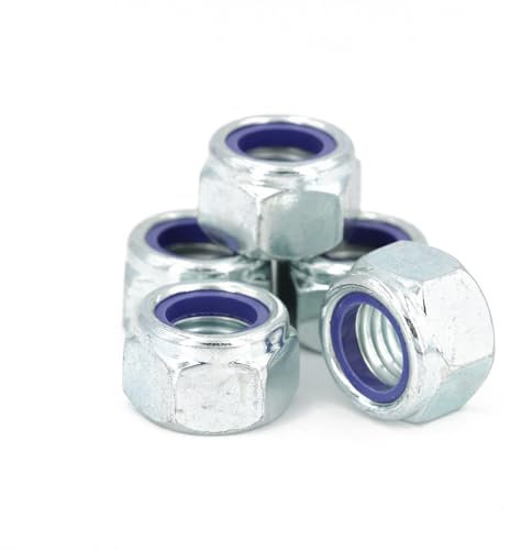 Juego de 5 tuercas de freno Nylstop hexagonal autobloqueante M18 con nailon DIN 985 clase 8 zincado