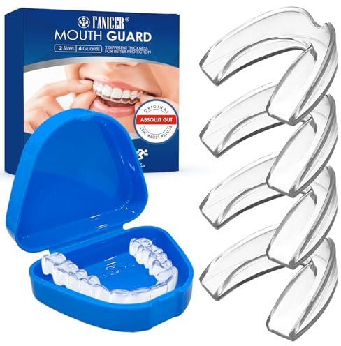 Gouttiere Dentaire Bruxisme, Lot de 4 protège-dents, Protecteurs Buccaux pour Bruxisme, Protecteurs Buccaux, 2 Tailles Anti Grincement Dent, Protège dents pour le grincement des dents la nuit