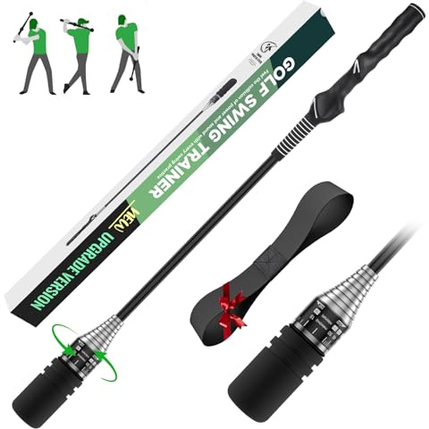 UYCCIMB Golf Swing Trainer, Adjustable Rod Head Speed Click Stick Golf Trainer Speed & Tempo Stick for Grip & Warm-Up, Golf Swing Training Aid for Right-Handed with Arm Band