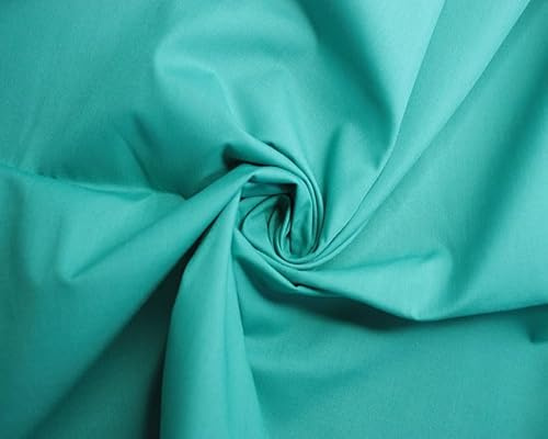 Needleberry Polycotton Fabric - Metre x 112cm - 80% Polyester 20% Cotton - Lightweight Durable Material for Sewing, Crafts & Dressmaking (Teal, 5 Meters)