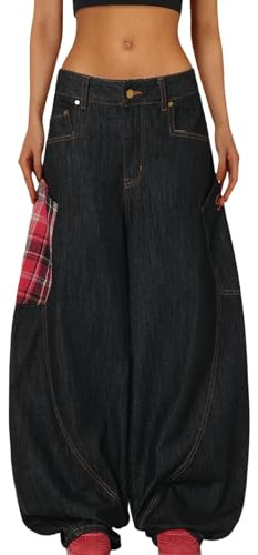 FYHTC Jeans Baggy Barrel pour Hommes et Femmes Streetwear Y2k Coupe Ample Denim Pantalon