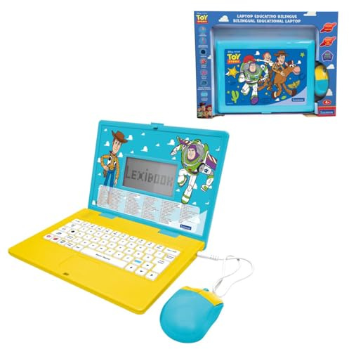 Lexibook, Toy Story, Laptop Educativo Bilingue, Inglese e Italiano, 164 Attività, Matematica, Giochi di Logica, Modalità Musica, Grande Schermo LCD, Blu, JC601TSi5LXB