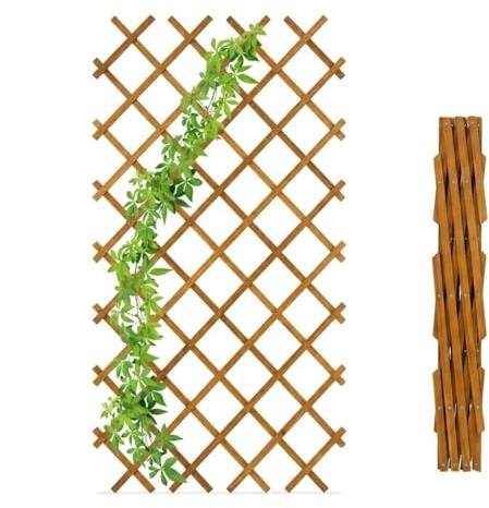 Homea Traliccio Estensibile in Legno per Piante Rampicanti 90x180 cm - Grigliato Decorativo da Giardino Balcone e Terrazzo, Supporto Espandibile per Fiori e Siepi, Recinzione Ornamentale