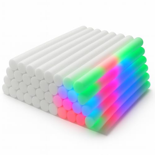 zenda club® Set di 30 bastoncini luminosi a LED multicolori, 48 cm, in schiuma, 3 modalità flash, per concerti, matrimoni, compleanni, feste e serate DJ