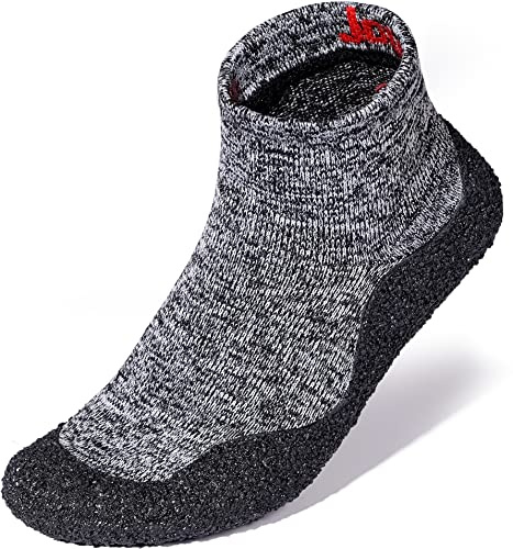 Joomra Unisex Minimalist Beach Socks Shoes Women Barefoot Size 9 Slipper Walking Athletic Climbing Lightweight Men Running Hiking Outdoor Yoga Gym Male Boating Driving Pool Sneaker Grey