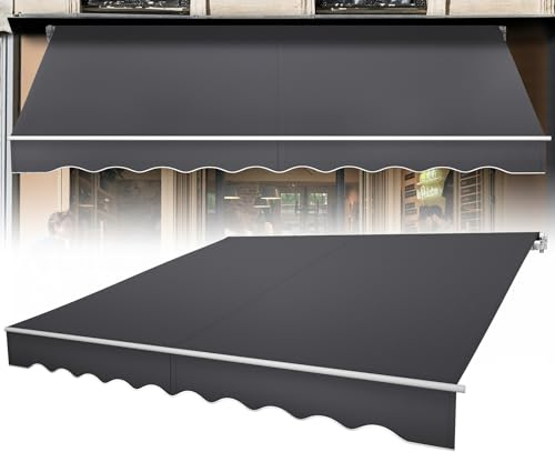 LARS360 Toldo de aluminio para balcón, protección solar, con brazos articulados (300 x 250 cm, antracita)