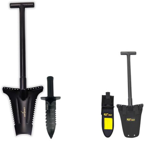 Xforst Pelle avec scie à Racines X-SZ1 + Couteau de fouille X-GM300, idéal pour détecteur de métaux, Survie, Camping et Jardinage