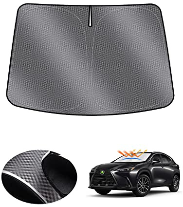 Karltys Parasol para Parabrisas para Lexus NX NX250 NX350 NX350h NX450h+ 2022-2025 2026, Accesorios, UPF50+ Parasol Reflectante para Ventana Delantera Lexus NX, Protector de Visera Plegable para