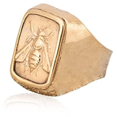 Münzring, Antiker römischer Münzring, Signet-Münz-Herrenring. 24K vergoldeter antiker griechischer Silberring. Münzring aus 925er Sterlingsilber.