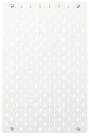 home stuff Pegboard Wall Organiser Board White Plastic Pegboards Home and Office Storage Kitchen Organization Wall Hanging Pegboard Combination Rack Mount (White, 36x56 CM)