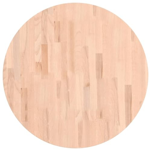 vidaXL Tischplatte, Holzplatte Holztischplatte Rund, Ersatzplatte Platte für Beistelltisch Bartisch, Massivholztischplatte Esstischplatte, Ø70x1,5 cm Massivholz Buche