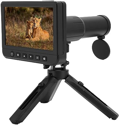 Digital Telescope Camera, 50X Magnification 1080P Video Digital Telescope with Camera, 5-Inch LCD Screen Video Photo Recorder for Outdoors ()