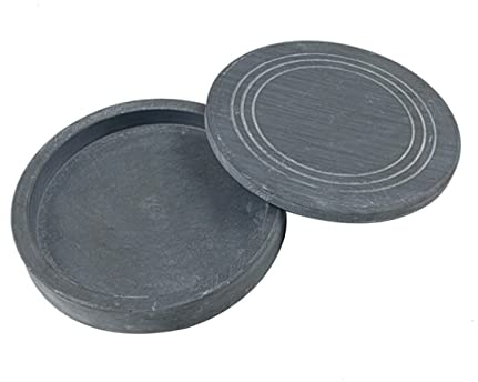NUOBESTY Chinese Inkstone with Lid 3.93In Round Calligraphy Ink Grinding Stone Ink Pot for Painting Writing Chinese Calligraphy Set