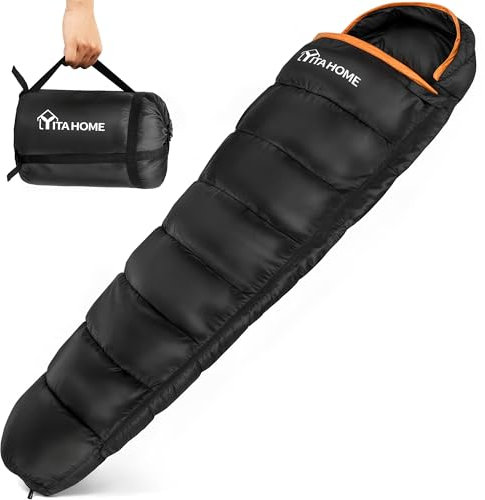 YITAHOME Schlafsack für 3-4 Jahreszeiten, Sommerschlafsack für Outdoor, Camping, Trekking Reisen, Mumienschlafsack Erwachsene mit Anti-Klemm-Reißverschluss 1890g