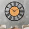 VIVILINEN Große Wanduhr Ohne Tickgeräusche in Holzimitation 23inch Wanduhr Vintage Retro Nicht tickend Batteriebetriebene Uhr Lautlos Hängeuhr für Wohnzimmer Schlafzimmer Büro