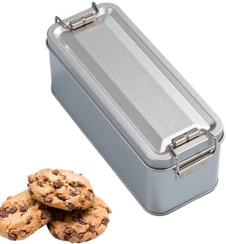 Boîtes à biscuits en métal - Boîtes de rangement en fer blanc | Boîte de rangement en fer blanc pour bonbons | Boîte métallique vide anti-poussière avec couvercle, pour biscuits, café, thé, chocolat,