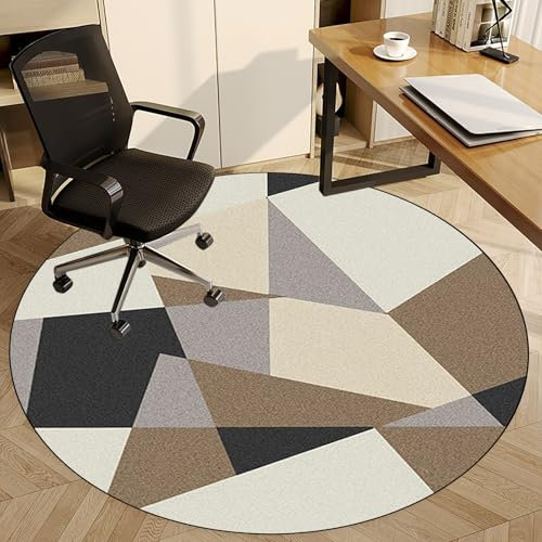 Fzamudng Redonda Alfombrilla para Silla para Suelos Duros 120 cm, Oficina Escritorio Gamer Alfombrilla, Alfombra Silla Ruedas Gaming Oficina, Alfombra para Silla De Escritorio