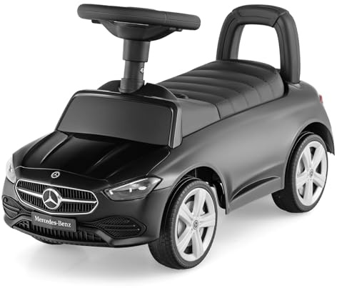 COSTWAY Porteur Enfant avec Volant & Klaxon & Son de Moteur, Voiture à Pousser Enfant avec Coffre à Jouets sous Siège, Dispositif Anti-basculement, Charge 25kg pour Enfants de 12-36 Mois (Noir)