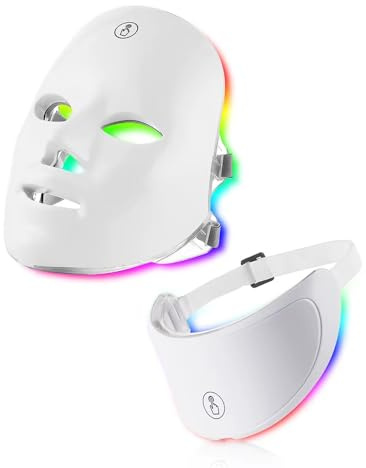 Maschera led viso - Maschera Led per Viso e Collo,Led Mask ha Effetti Di Ringiovanimento Della Pelle, Antietà e Antirughe per Tutti i Tipi di Pelle