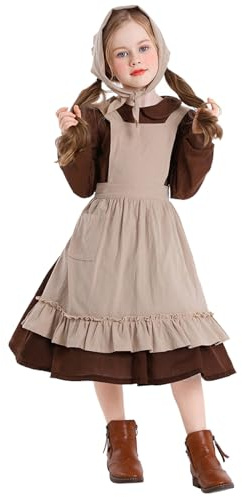Set tradizionale bavarese Dirndl con foulard e grembiule, per ragazze, Oktoberfest, vestito da cameriera della birra tedesca, rinascimentale, Halloween, costume vittoriano