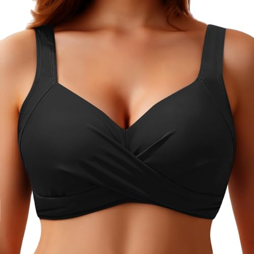 Haut de bikini à armatures pour femme - Haut de maillot de bain push-up 2025 avec soutien-gorge rembourré