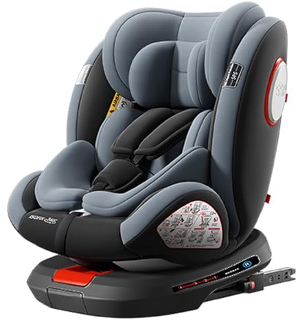 Oubeauou Seggiolino Auto Premium 360° Rotante, Seggiolino per Bambini con Montaggio ISOFIX Protezione da Impatto SIP Angoli di Reclinazione Regolabili Installazione Avanti e Indietro 6 Mesi a 12 Anni