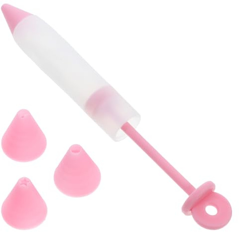 SHINEOFI Set Penna per Decorare Torte in Silicone 4 Ugelli Staccabili Strumento per Glassa e Marmellata Penna per Dolci e Biscotti Utensile Cucina per Decorazioni Professionali