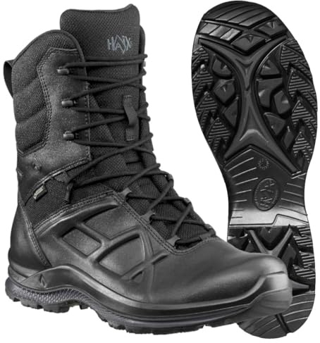 HAIX Stivali da polizia Black Eagle Tactical 2.0 GTX High Sidezipper, Nero , 43 EU