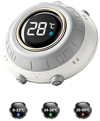 WEIYOUPIN Floating Baby Bath Thermometer, High Precision Water Temperature Gauge with Temperature Warning Alarm, Waterproof Safety Bath Thermometer for Newborn, Infant & Toddler Bathing (Style B)