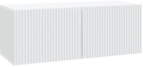 mtlskopl Mobile TV da parete bianco, 78,5 x 31 x 30 cm, mobile per TV sospeso, in materiale di legno, credenza sospesa con 2 ante, per soggiorno, moderno
