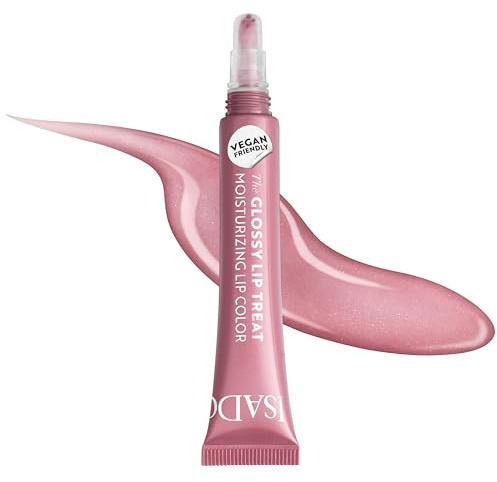 IsaDora Glossy Lip Treat Lipgloss - Pflegender Lip Gloss für volle Lippen - Stimuliert Kollagenbildung - Einzigartiger Glanz ohne zu kleben - Vegan mit Shea-Butter - Vintage Rose