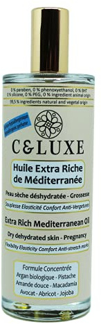 ANTI VERGETURES NARUREL grossesse, Huile Extra riche, Soin Pour la Peau 99.5% naturelle, peau sèche déshydratée, hydrate, nourrit et protège votre peau (parfum hypoallergénique)