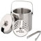 Solid Stainless Steel Ice Bucket for Cocktail bar, with Strainer Airtight Lid and Tongs, Well Made Insulated Stainless Steel Double Wall Keep Ice Frozen Longer, Portable and Mini (1.3L)