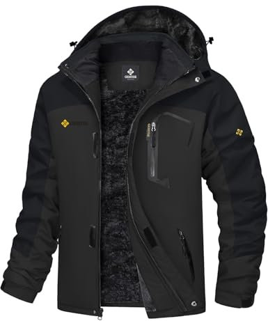 GEMYSE Femme Veste de Ski Imperméble de Montagne Manteau d'hiver Extéieur en Polaire Coupe-Vent avec Capuche (Vin Rouge,M)