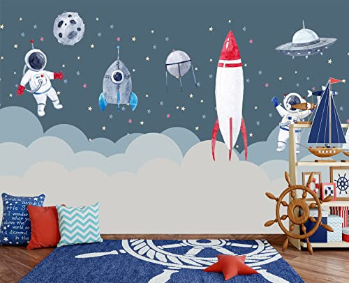 Eierme Children's Astronaut Rocket Moon Nursery Wall Mural Wallpaper 103 x 69