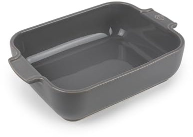 PEUGEOT - Plat Four En Céramique Rectangulaire - 25 cm x 16,8 cm x 6,2 cm - Contenance : 1,4 L - Garanti 10 Ans - Fabrication Française - Coloris Light Grey