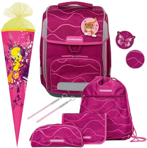 Generisch Schneiders Ergolite Schulranzen-Set für Mädchen (10 teilig mit Schultüte, Cute Vibes)