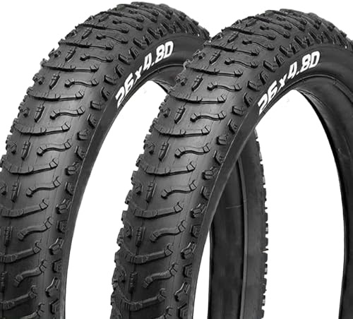 2 Pack E-Bike Fat Tire, 26x4.8 (122-559) Inch Puncture Proof Electric Bicycle Tyre, Aggressive Replacement Accessories for Wide Mountain Snow Off Road All Terrain Riding