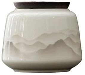 FAJNUZI2024 Lata de Té Recipiente pequeño de cerámica for té con Tapa sellada, Ideal for almacenar café, azúcar, Frutos Secos, Hierbas y Especias en la Cocina. Recipientes de Cocina