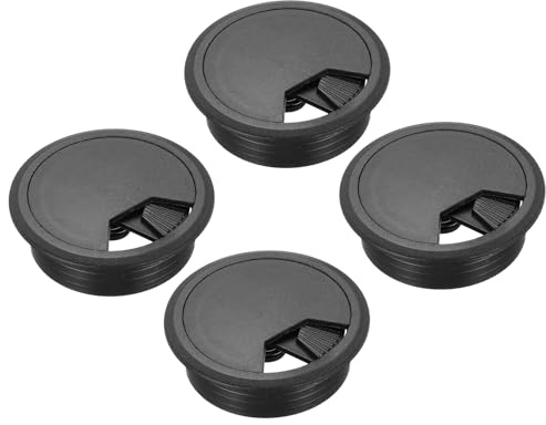 QUARKZMAN Pasacables Escritorio 50mm Ojal de Escritorio de Mesa Negro 4pcs